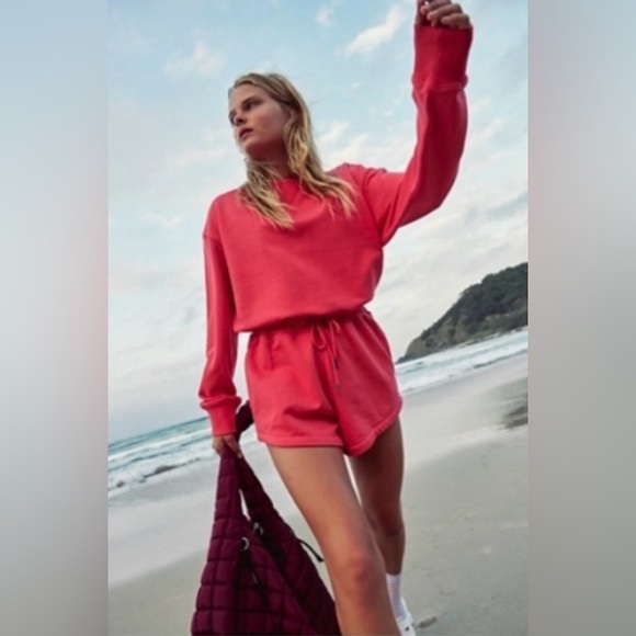 FP Movement x Free People Best Of Romper Onesie Jumpsuit Long Sleeve Shorts | L - Picture 2 of 10